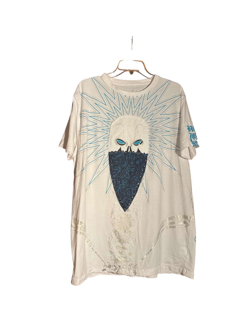Delf Trading Y2K Rock Revival Metallic Graphic Tee Oversized Casual - XL/2XL